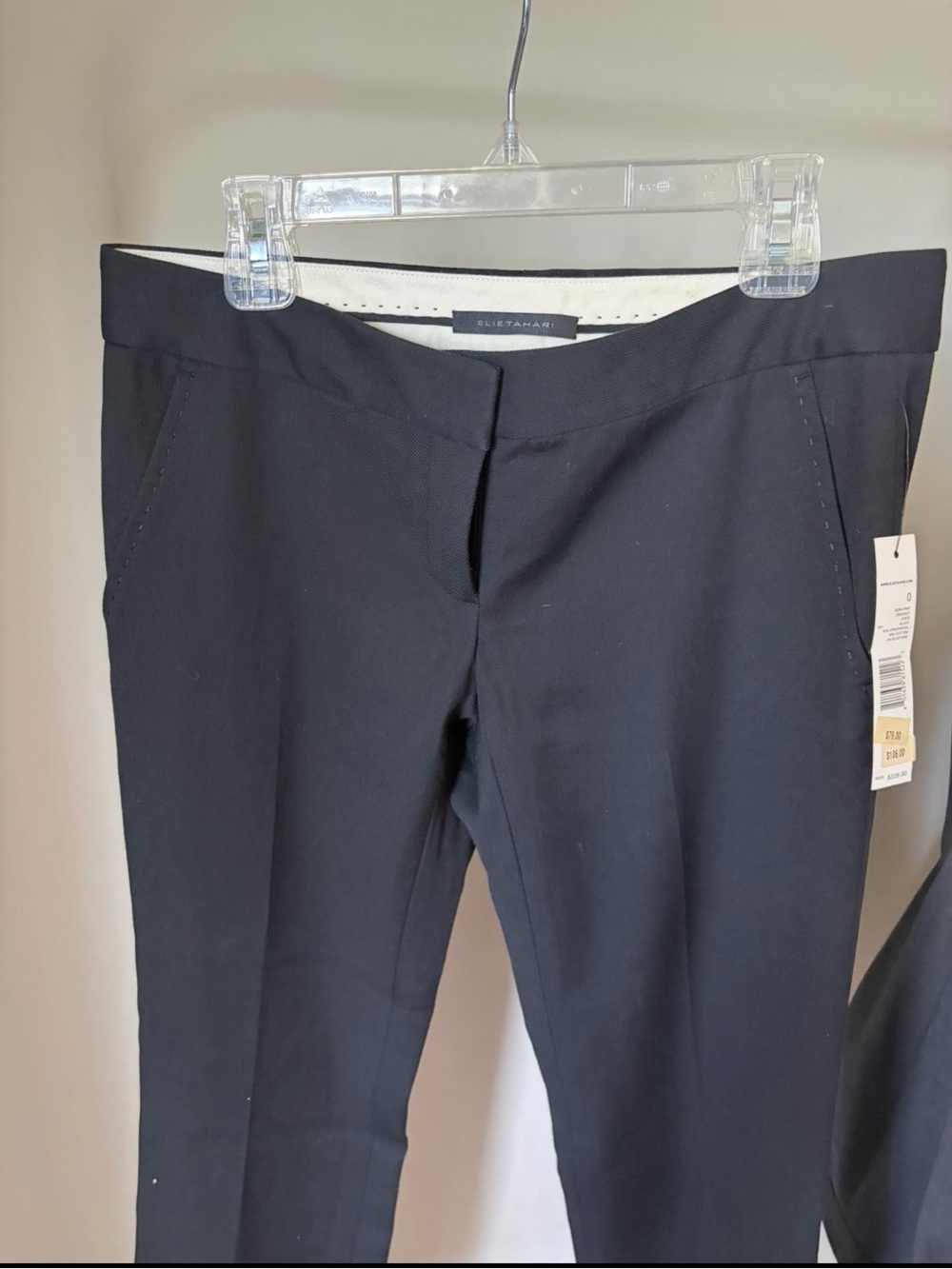 Elie Tahari Black Women's Dress Trousers - Tailored Flat Front